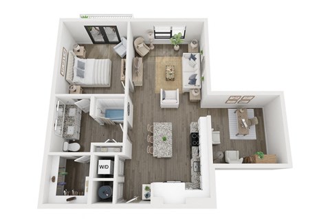 1 bed 1 bath floor plan B  at LynnCora, Grand Prairie, 75052